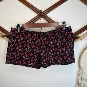 Volcom Black Rose Floral Print Micro Shorts
